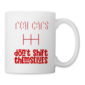 Les vraies voitures ne se déplacent pas d’elles-mêmes 3 - Mug blanc - blanc - Droite