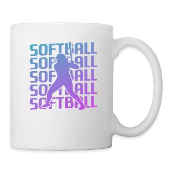 Joueur de Softball Classique Rétro Vintage - Mug blanc - blanc - Droite