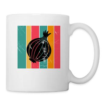 Onion Lover Retro Vegetables Vegan Gift idea - Tasse - Weiß - Rechts
