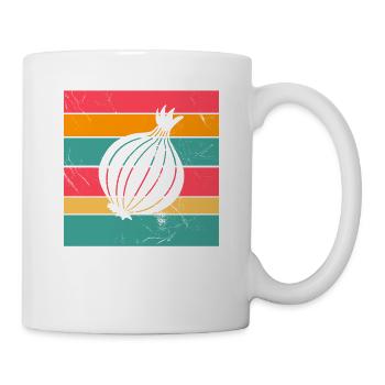 Onion Lover Retro Vegetables Vegan Gift idea - Tasse - Weiß - Rechts