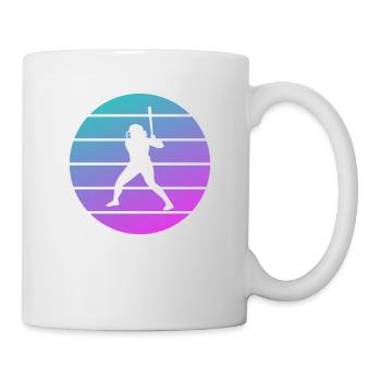 Joueur de Softball Classique Rétro Vintage - Mug blanc - blanc - Droite