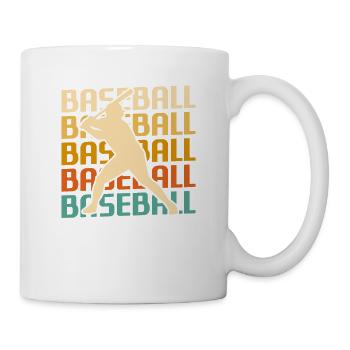 Retro Vintage Classic Baseball Player - Tasse - Weiß - Rechts