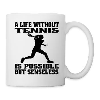 Club de tennis Joueurs de tennis Raquettes de tennis - Mug blanc - blanc - Droite