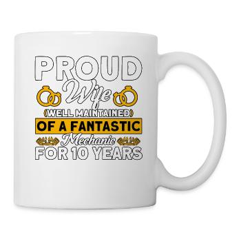 Rose Wedding 10 Years Marriage Gift - Mug - white - Right