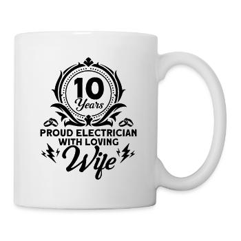 Rose Wedding Electrician with Loving Wife - Mug - white - Right