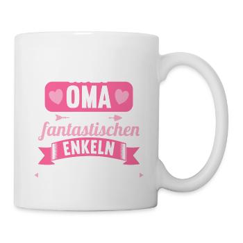 Stolze Oma von fantastischen Enkeln lustiges Oma - Tasse - Weiß - Rechts