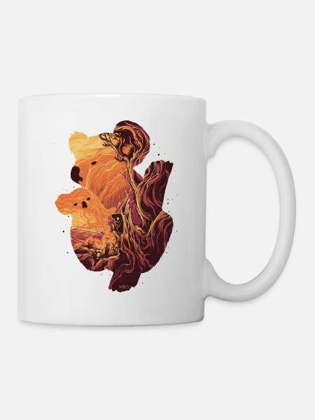 Koala with child, Australia, fire - Mug - white
