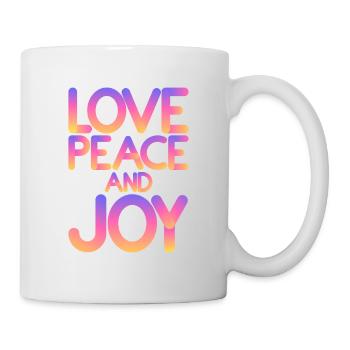 Liebe Frieden und Freude - Tasse - Weiß - Rechts