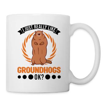 J’aime vraiment Groundhogs ok Marmot - Mug blanc - blanc - Droite