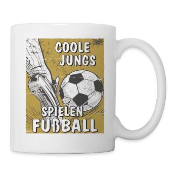 COOLE JUNGS SPIELEN FUßBALL - Tasse - Weiß - Rechts