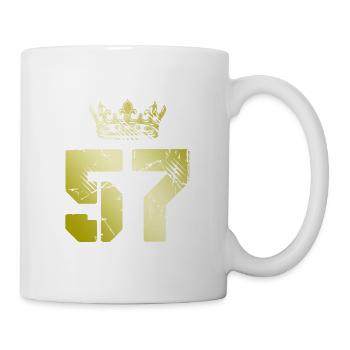 57 Couronne de numéro - Mug blanc - blanc - Droite