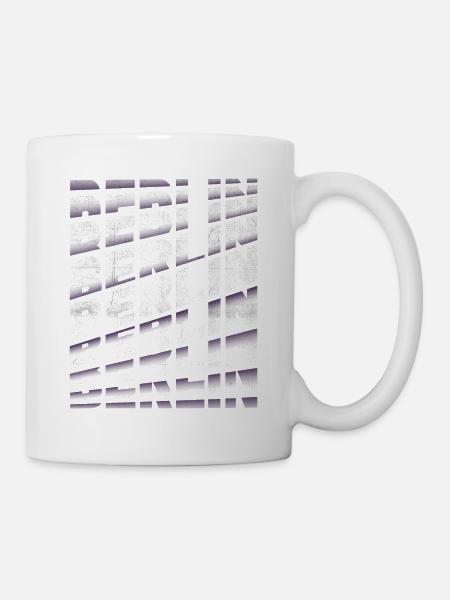 Berlin Deutschland Stadt Schrift Skyline Heimat - Tasse - Weiß