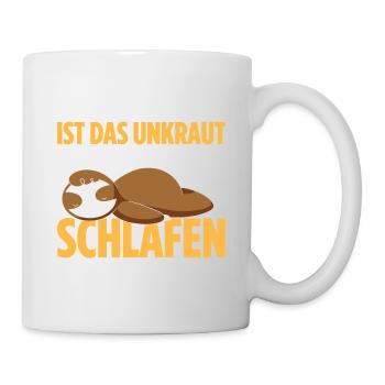 Arbeit Ist Das Unkraut Auf Der Wiese Des Lebens Sc - Tasse - Weiß - Rechts