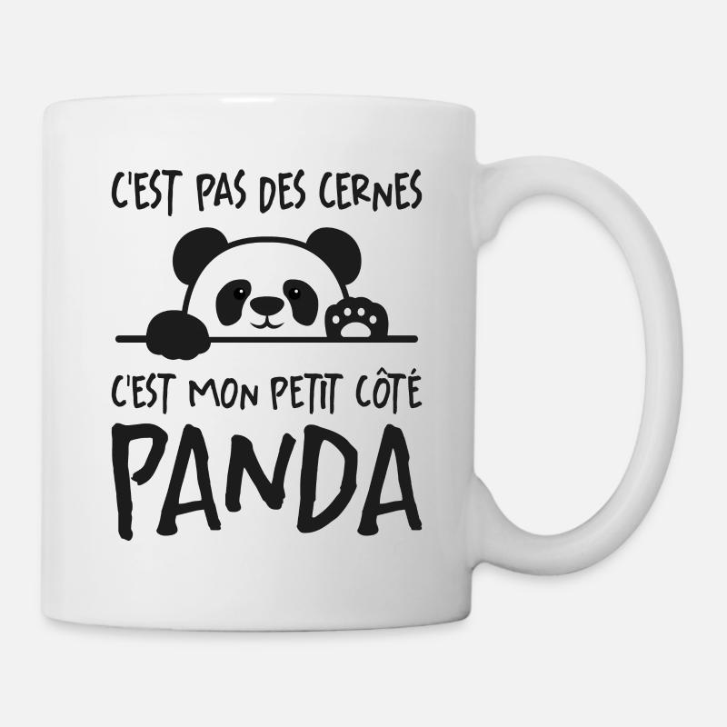 C'est Pas Des Cernes Citation Idée Cadeau Panda - Mug blanc - blanc