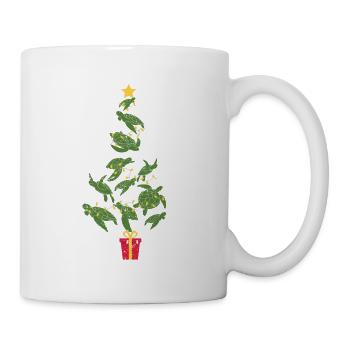 Tortue de mer Arbre de Noël Animal Noël PJ - Mug blanc - blanc - Droite