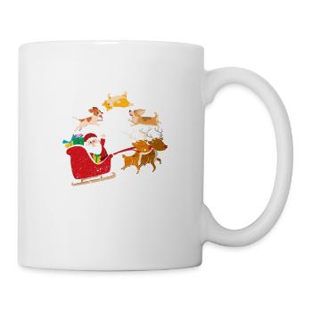 Santa Funny Christmas PJs Xmas Pajamas Dogs For - Mug - white - Right