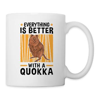 Tout va mieux avec le marsupial Quokka - Mug blanc - blanc - Droite