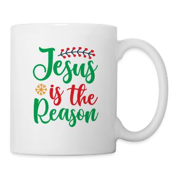 Jesus ist der Grund - Weihnachtshumor - Tasse - Weiß - Rechts