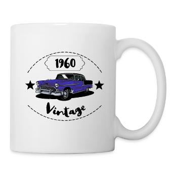 Voiture Vintage 1960 Idée Cadeau Collectionneur - Mug blanc - blanc - Droite