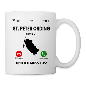 Sankt Peter Ording Nordsee Urlaub Idee - Tasse - Weiß - Rechts