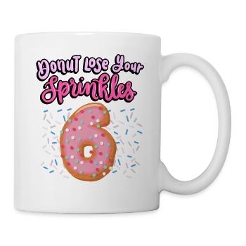 Donut Lose Your Sprinkles 6th Birthday | Beignet - Mug blanc - blanc - Droite