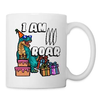Je suis 3 Roars | Chemise d’anniversaire de dinosaure - Mug blanc - blanc - Droite