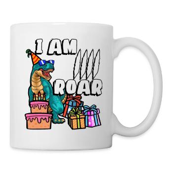 Je suis 4 Roar | Chemise d’anniversaire de dinosaure | - Mug blanc - blanc - Droite