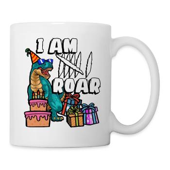 Je suis 6 Roars | Chemise d’anniversaire de dinosaure - Mug blanc - blanc - Droite