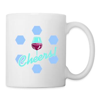 Cheers! Retro Wine Lover Symmetrical Designs - Mug - white - Right