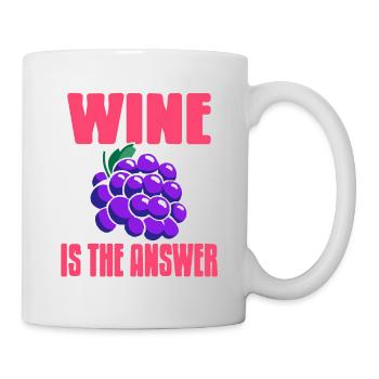 Le vin est la réponse Drôle de t-shirt amateur de vin - Mug blanc - blanc - Droite