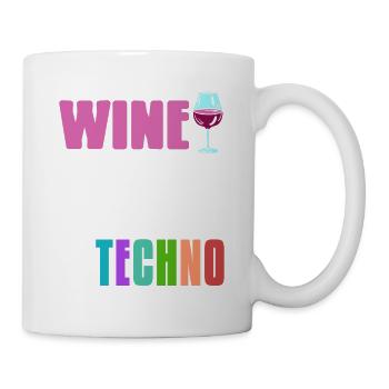 WINE & Techno Awesome Retro Designs T-Shirt - Mug - white - Right