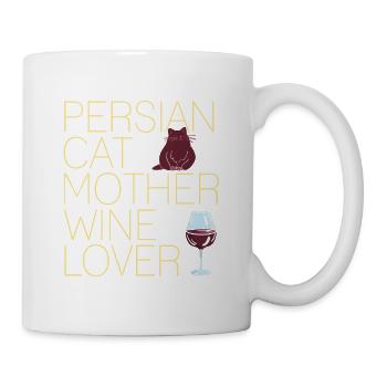 Persian Cat Mother Wine Lover Cute Designs - Mug - white - Right