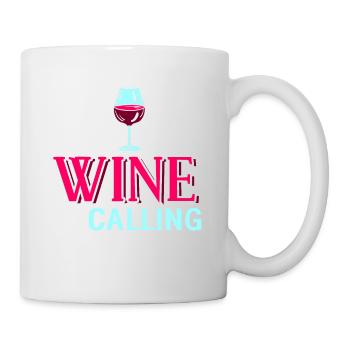 Le vin appelle et je dois aller rétro drôle - Mug blanc - blanc - Droite