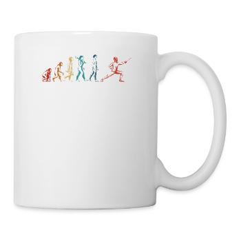 Lustige Fechten Evolution Schwert Säbel Sport Wortspiel - Tasse - Weiß - Rechts