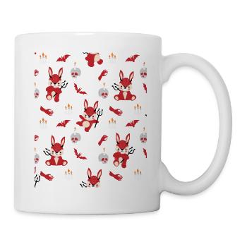 Costume de bougies de crâne de chauve-souris pour Halloween - Mug blanc - blanc - Droite