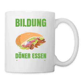 Bildung Ist Wichtig Döner Essen Ist Wichtiger - Tasse - Weiß - Rechts