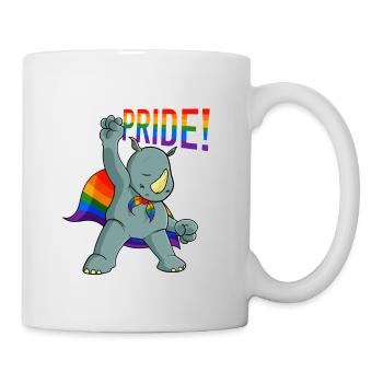 Rhino I LGBTQ Flag I Rainbow Flag I Gay Pride - Tasse - Weiß - Rechts