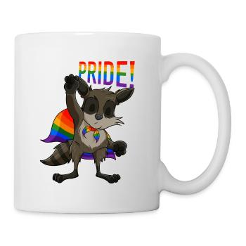 Racoon I LGBTQ Flag I Rainbow Flag I Gay Pride - Tasse - Weiß - Rechts