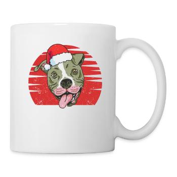 Christmas Hat Pitbull Pit Christmas Xmas Pjs - Mug - white - Right