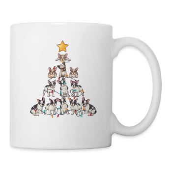 Français Bulldog Arbre de Noël Frenchie Chien - Mug blanc - blanc - Droite