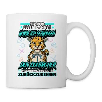 Zocken Gaming Gamer Zocker Videospiel - Tasse - Weiß - Rechts