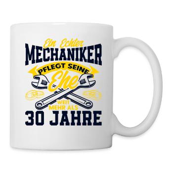 Perlenhochzeit Ehepaar 30. Hochzeitstag Geschenk - Tasse - Weiß - Rechts