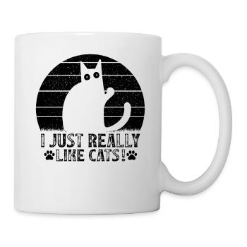 Cat lovers Funny cats I like cats - Mug - white - Right