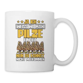 Pilzsammler Pilz Sucher - Tasse - Weiß - Rechts