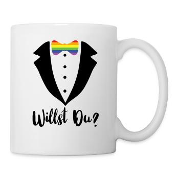 Heiratsantrag Willst Du mich heiraten LGBTQ Heirat - Tasse - Weiß - Rechts