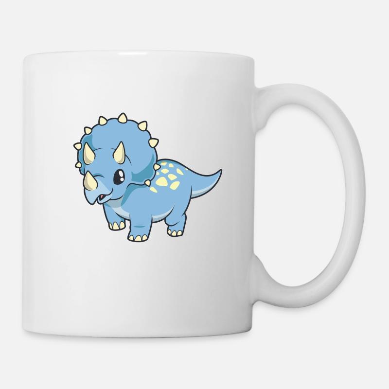Kawaii Triceratops - Mug blanc - blanc