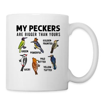 Funny Woodpeckers Bird Collection Birdwatchers - Mug - white - Right