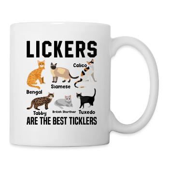 Funny Lickers Are The Best Ticklers Cat Feline - Mug - white - Right