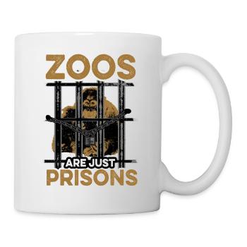 Les zoos ne sont que des prisons anti-protestation contre - Mug blanc - blanc - Droite