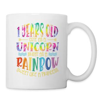 1 Jahre Alt Niedlich Wie Ein Einhorn Hell Wie Ein - Tasse - Weiß - Rechts